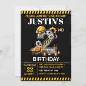 Niedliches Baugewerbe 2. Geburtstag Party Einladung (Vorderseite)