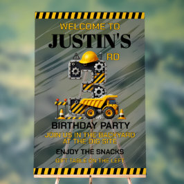 Niedliches Baugewerbe 3. Geburtstag Party Acrylschild