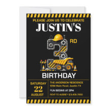 Niedliches Baugewerbe 3. Geburtstag Party