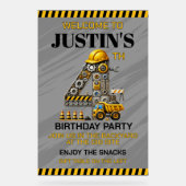 Niedliches Baugewerbe 4. Geburtstag Party Acrylschild (Vorderseite)