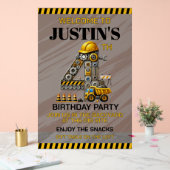 Niedliches Baugewerbe 4. Geburtstag Party Acrylschild (Hochzeit)