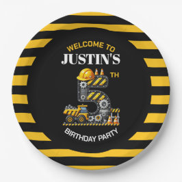 Niedliches Baugewerbe 5. Geburtstagsparty Pappteller