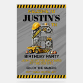 Niedliches Baugewerbe 6. Geburtstagsparty Acrylschild (Vorderseite)