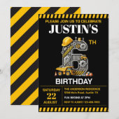 Niedliches Baugewerbe 6. Geburtstagsparty Einladung (Vorne/Hinten)