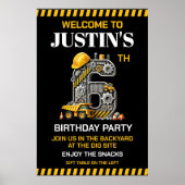 Niedliches Baugewerbe 6. Geburtstagsparty Poster (Vorne)