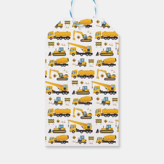 Niedliches Baugewerbe Kinder Party Vielen Dank Geschenkanhänger (Rückseite)