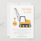 Niedliches Baukranfahrzeug jeden Geburtstag Dankeskarte (Vorderseite)