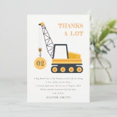 Niedliches Baukranfahrzeug jeden Geburtstag Dankeskarte (Stehend Vorderseite)