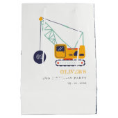 Niedliches Baukranfahrzeug jeden Geburtstag Mittlere Geschenktüte (Rückseite)