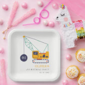 Niedliches Baukranfahrzeug jeden Geburtstag Pappteller (Party)