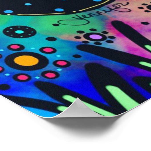 Niedliches Baumschwingen Farbenfrohe inspirierende Poster (Ecke)