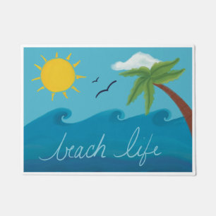 Niedliches Beach Life Doormat Türmatte mit Palmenb