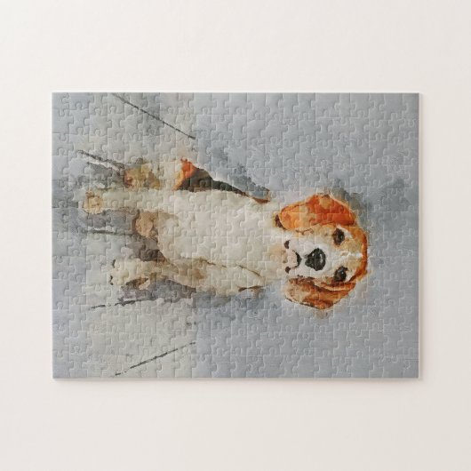 Niedliches Beagle-Porträt Puzzle (Horizontal)