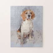 Niedliches Beaglewatercolor-Porträt Puzzle (Vertikal)