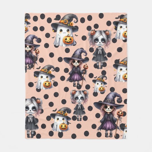 Niedliches Beängstigendes Funny Halloween Fleecedecke (Vorderseite)