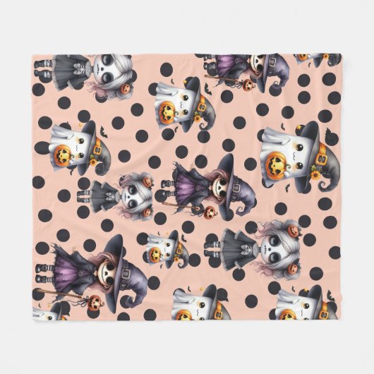 Niedliches Beängstigendes Funny Halloween Fleecedecke (Vorderseite (Horizontal))
