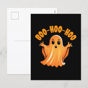 Niedliches Beängstigendes Halloween-Ghost Feiertagspostkarte