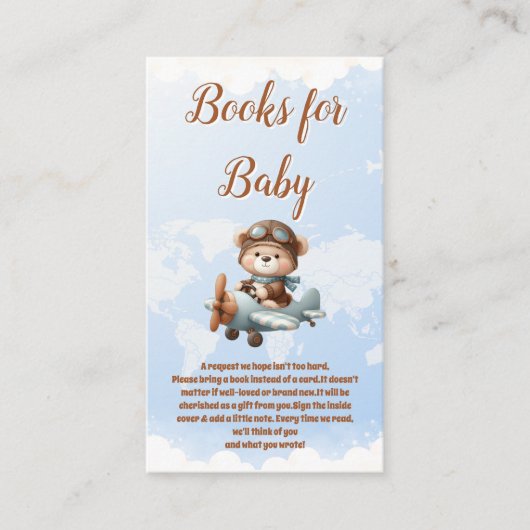 Niedliches Bear Flugzeug Adventure fängt Bücher fü Begleitkarte (Vorderseite)
