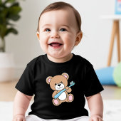 Niedliches Bear Holding Toothbrush-T-Shirt Baby T-shirt