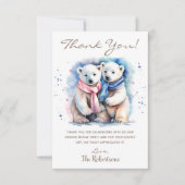 Niedliches Bear Winter Animal Reveal Party Dankeskarte (Vorderseite)