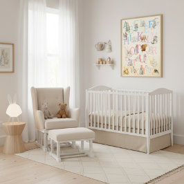 Niedliches Beatrix Potter Alphabet Kinderzimmer Poster