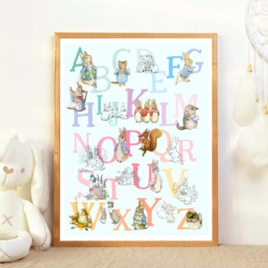 Niedliches Beatrix Potter Alphabet Kinderzimmer Poster