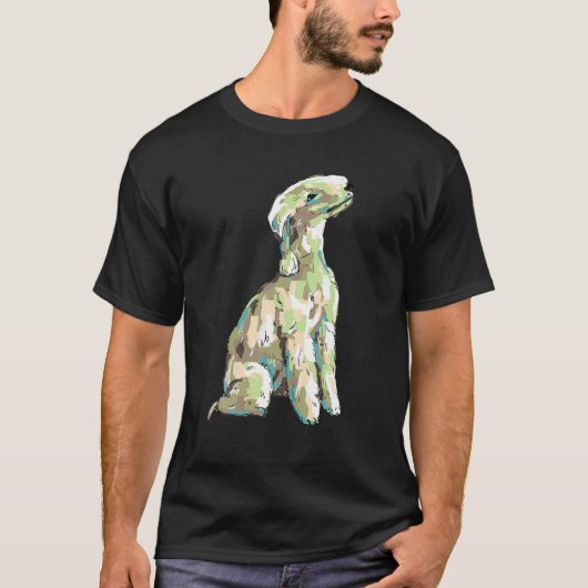 Niedliches Bedlington Einmaliges Kunsthandwerk Lov T-Shirt (Vorderseite)