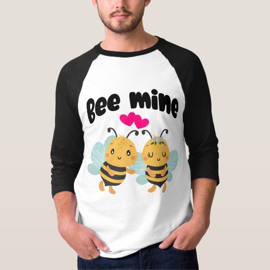 Niedliches "Bee mine"-Design T-Shirt (Vorderseite)