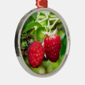 Niedliches Beeren Foto Himbeeren BlackBerry Obst Silbernes Ornament (Rechts)