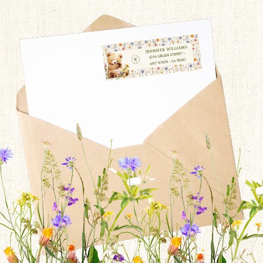 Niedliches Beige Teddy Baby Duwer Envelope Address