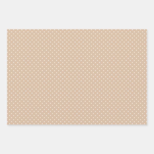 Niedliches Beige-Weiß-Polka-Dot-Muster Geschenkpapier Set (Vorderseite)