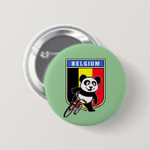 Niedliches Belgien Radfahren Panda Button (Vorne & Hinten)