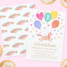 Niedliches beliebiges Alter Geburtstag Einhorn Bal