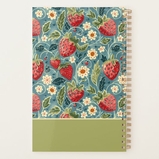 Niedliches, benutzerdefiniertes Erdbeermuster Planer (Rückseite)