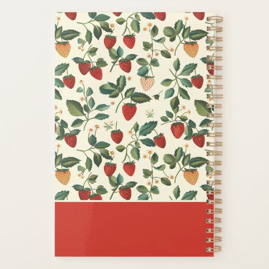 Niedliches, benutzerdefiniertes Erdbeermuster Planer (Rückseite)
