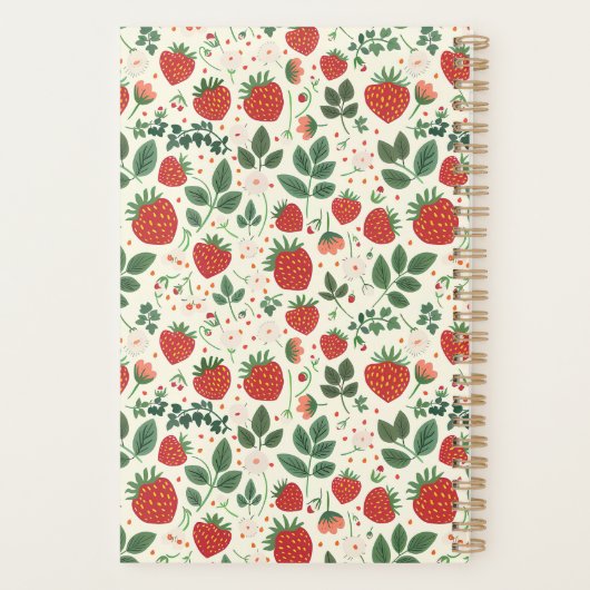 Niedliches, benutzerdefiniertes Erdbeermuster Planer (Rückseite)