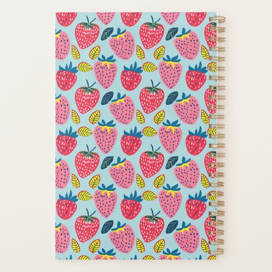 Niedliches, benutzerdefiniertes Erdbeermuster Planer (Rückseite)