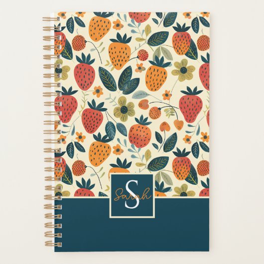 Niedliches, benutzerdefiniertes Erdbeermuster Planer (Vorderseite)