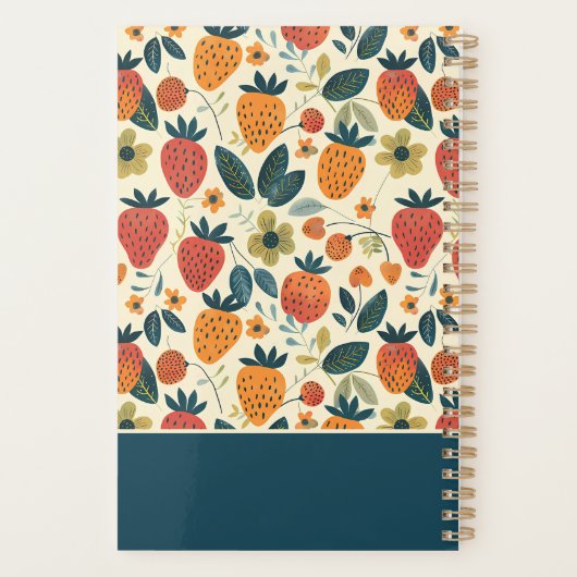 Niedliches, benutzerdefiniertes Erdbeermuster Planer (Rückseite)