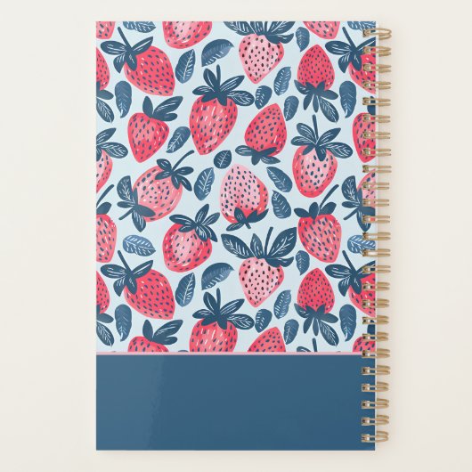 Niedliches, benutzerdefiniertes Erdbeermuster Planer (Rückseite)