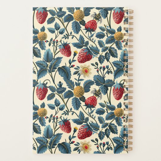 Niedliches, benutzerdefiniertes Erdbeermuster Planer (Rückseite)