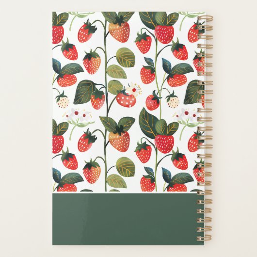 Niedliches, benutzerdefiniertes Erdbeermuster Planer (Rückseite)