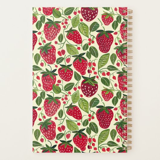 Niedliches, benutzerdefiniertes Erdbeermuster Planer (Rückseite)