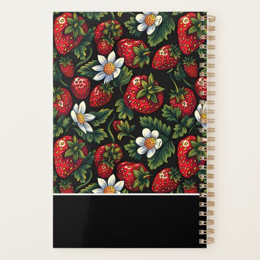 Niedliches, benutzerdefiniertes Erdbeermuster Planer (Rückseite)