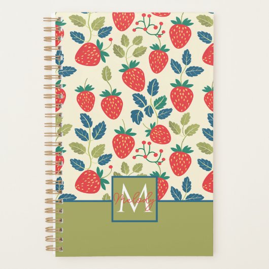 Niedliches, benutzerdefiniertes Erdbeermuster Planer (Vorderseite)
