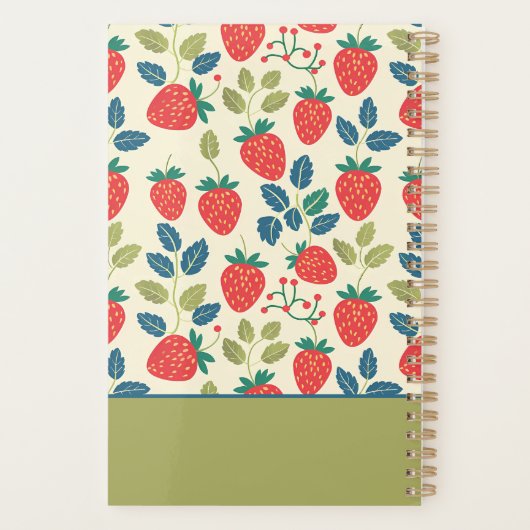 Niedliches, benutzerdefiniertes Erdbeermuster Planer (Rückseite)