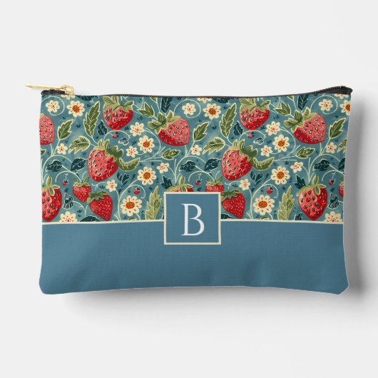 Niedliches, benutzerdefiniertes Erdbeermuster Zubehörtasche (Vorderseite)