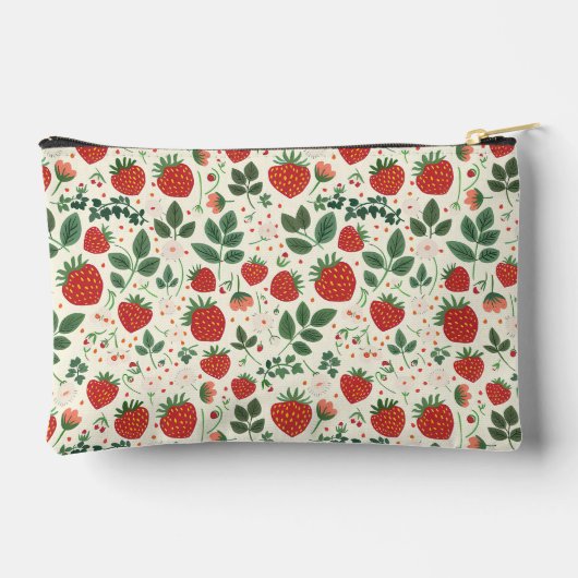 Niedliches, benutzerdefiniertes Erdbeermuster Zubehörtasche (Rückseite)