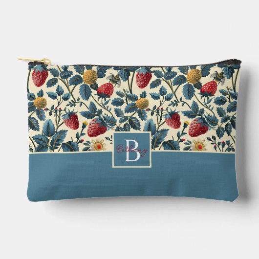 Niedliches, benutzerdefiniertes Erdbeermuster Zubehörtasche (Vorderseite)