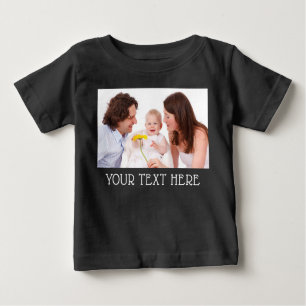 Niedliches benutzerdefiniertes Foto und Namenstext Baby T-shirt